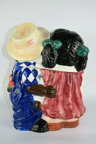 Vintage Black Americana Cookie Jar Ceramic Boy Girl African American Jay Imports 4
