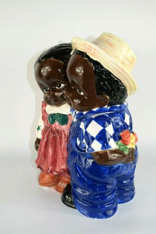 Vintage Black Americana Cookie Jar Ceramic Boy Girl African American Jay Imports 6