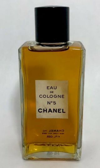 Vintage Chanel No.  5 Eau De Cologne/edc Splash 4 Oz Full