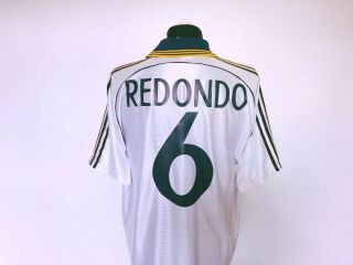 REDONDO 6 Real Madrid Vintage Adidas Home Football Shirt Jersey 1998/00 (XL) 7