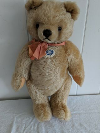 Rare Vintage 15 " Blond Jointed Mohair Steiff Teddy Bear