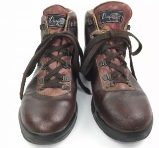 Vintage Vasque Skywalk Men Burgundy Cowhide Leather Hiking Boots Size 8m