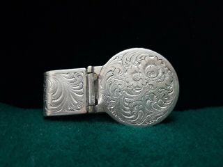 Vtg Wage " S Silversmiths Sterling Silver Money Clip Hand Engraved
