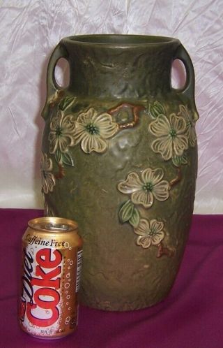 Vintage Roseville Art Pottery Vase 12 1/2 Inches Tall Dogwood Pattern