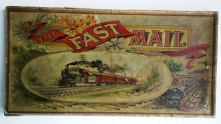 The Fast Mail 1910 Milton Bradley Complete Antique Vtg Htf Board Game Old Rare
