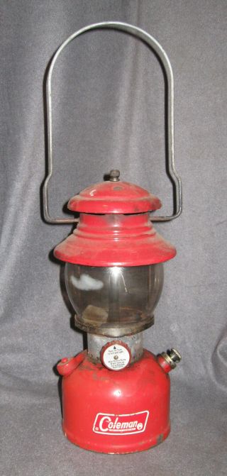 Vintage Red Coleman 200a Lantern Round Globe Sunshine Of The Night 12 65