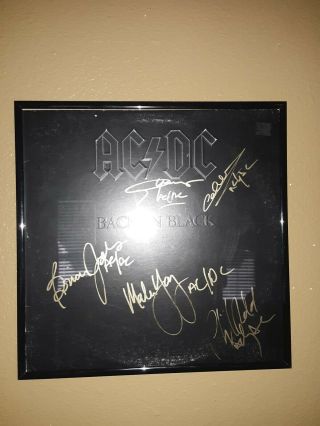 Ac/dc Back In Black Lp Signed By Entire Band And Framed With Rec And Inner - Rare