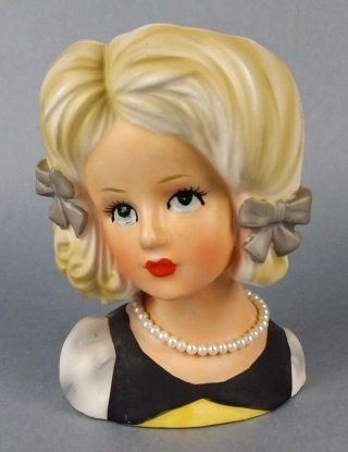 Vintage Teen Head Vase Porcelain Doll Head Decorative Relpo 2031