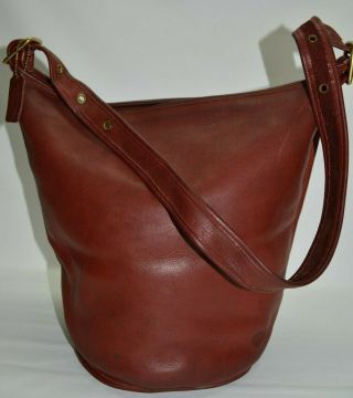 Coach United States Vintage Xl Bucket 9085 Duffle Feed Sac Bag In Red Leather