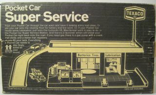 Vtg 1981 Htf Rare Pocket Car Service Playset Tomy Texaco Gas Station W/box