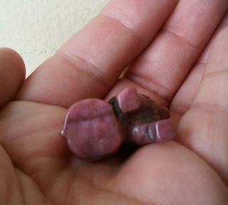 Vintage Natural Ruby Zoisite Hand Carved Dog Stone Figure Figurine Statue 5
