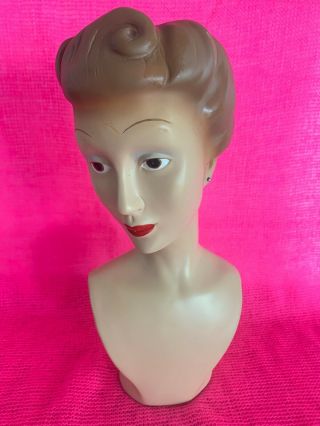 Vintage Mannequin Head.  Earring,  Scarf,  Necklace Display.