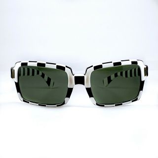Vintage B&l Ray Ban Big Benji Checkered G15 Sunglasses 70s Bausch Lomb Nos,  Case