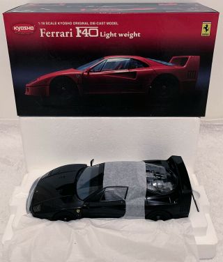 Kyosho 1:18 Ferrari F40 Light Weight Black 08412bk Diecast 1987 Rare