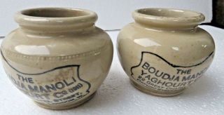 Vtg Advertising Stoneware Pot Jar The Boudja Manoli Yaghourt Co (1911) London Q - 2