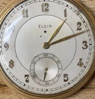 Vintage Elgin 10k Gold Filled Case 17 Jewel Pocket Watch /