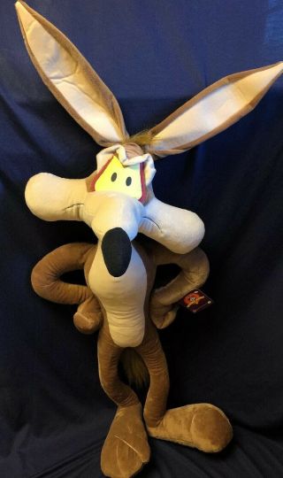 Vintage Wile E Coyote Stuffed Animal Huge Warner Bros Looney Tunes 46” Tall Rare