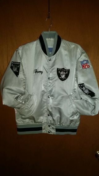Rare Vintage Pro Line Starter Los Angeles Raiders Silver Satin Jacket Nfl Medium