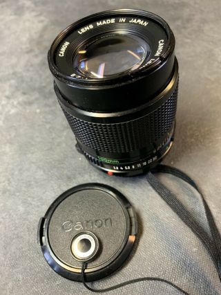 Canon Fd 100mm 1:2.  8 Lens Vintage 35mm Film Exc Cond W/ Caps