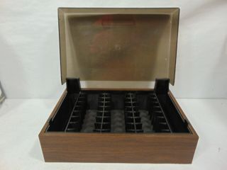 Vintage Atari 2600 Woodgrain Game Storage Case For 24 Cartridges And Manuals