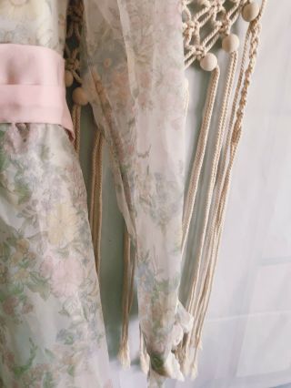 VTG Dorissa Of Miami Girl ' s Floral Dress Sheer Long Sleeve Long Ruffle Size 10 3