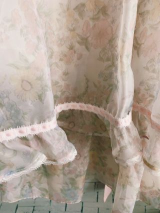 VTG Dorissa Of Miami Girl ' s Floral Dress Sheer Long Sleeve Long Ruffle Size 10 8