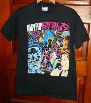 Iggy Pop Brick By Brick 1990 - 91 World Tour T - Shirt Size Med.  Vintage Brockum