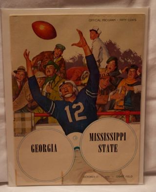 Vintage 1959 Georgia Bulldogs Mississippi State Football Game Program