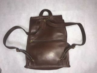 Vintage Coach Brown Leather Book Bag Daypack Backpack 9943 4
