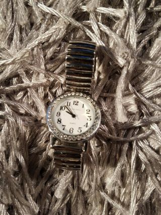 Talking Watch Stainless Steel W/diamonds.  Made In Japan Vintage Rare
