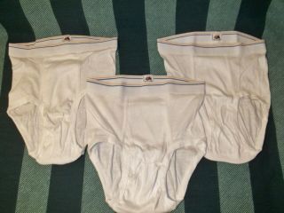 Vtg 3 Pairs Fruit Of The Loom Briefs Underwear Size 30 Usa