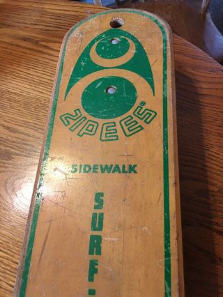 Old Wood Skateboard 60s All Pro M 373 Zipees Sidewalk Surf Board 27 