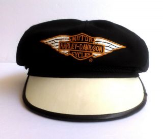 Vintage Harley Davidson Captains Cap Hat Made In Usa
