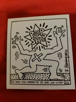 Keith Haring 1985 Pop Shop 80s Sticker Rare Vintage