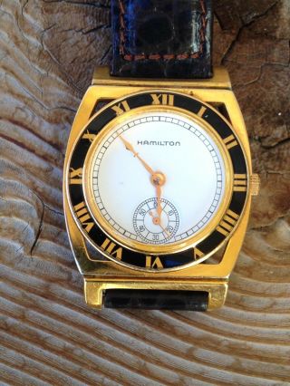 Vintage Rare Hamilton Roman Numeral Registered Edition 18k Gold Electroplated 4