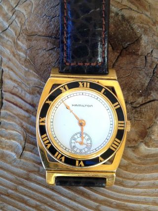 Vintage Rare Hamilton Roman Numeral Registered Edition 18k Gold Electroplated 6