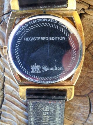 Vintage Rare Hamilton Roman Numeral Registered Edition 18k Gold Electroplated 8