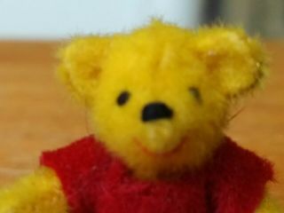 Vtg.  Micro Miniature Artist Teddy Bear Pooh By Emily Farmer Dollhouse 1.  25in Euc