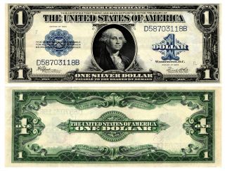 Vtg 1923 $1 Lg Size United States Silver Certificate Note Washington Fr 237 Circ