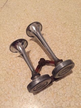 Dual Trumpet Air Horns - All State Electric - Sears - Vintage Italy - Loud