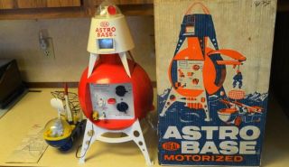 Very Rare Vintage 1960 Ideal Astro Base Motorized Space Toy Near
