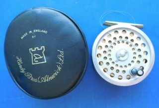 Fine Vintage Hardy Brothers 3.  5” Marquis Fly Fishing Reel In Case
