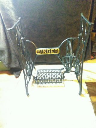 Vintage Cast Iron Singer 31 - 15 Treadle Sewing Machine Base Table Legs Stand Only