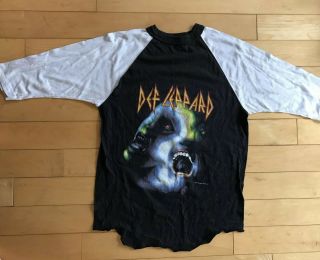 Vintage 1987 Def Leppard Hysteria Tour T Shirt Black 50/50 L Usa