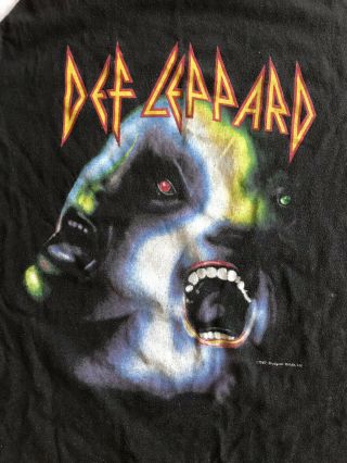 Vintage 1987 DEF LEPPARD Hysteria Tour T Shirt Black 50/50 L USA 2