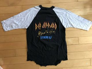 Vintage 1987 DEF LEPPARD Hysteria Tour T Shirt Black 50/50 L USA 3