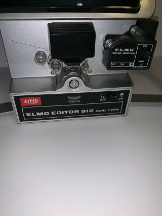ELMO EDITOR 912 Dual Type 8mm Film Viewer 8 MADE IN JAPAN Vintage 5