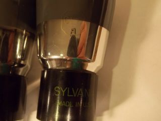 2 Vintage Sylvania 6L6G Vacuum Tubes Smoked Glass Matching Codes Very Good 4