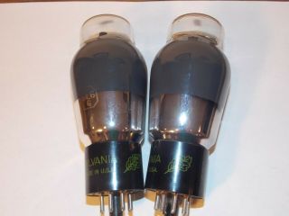 2 Vintage Sylvania 6L6G Vacuum Tubes Smoked Glass Matching Codes Very Good 8