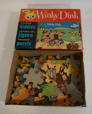 1950s Vintage Winky Dink And You Puzzle Jaymar Complete Af78
